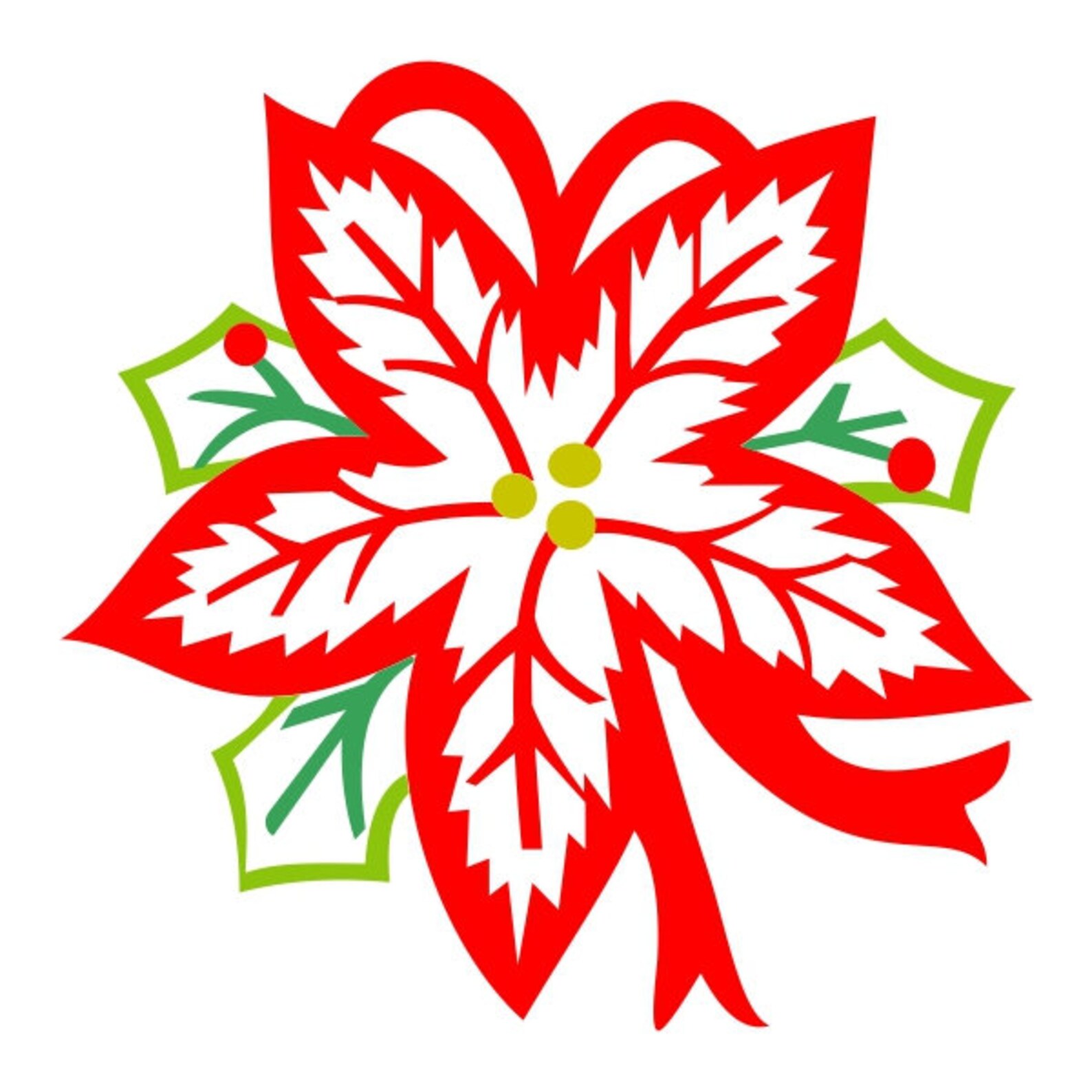 Poinsettia flor Navidad Monogram a cuadros Diseño PNG DXF SVG Etsy España