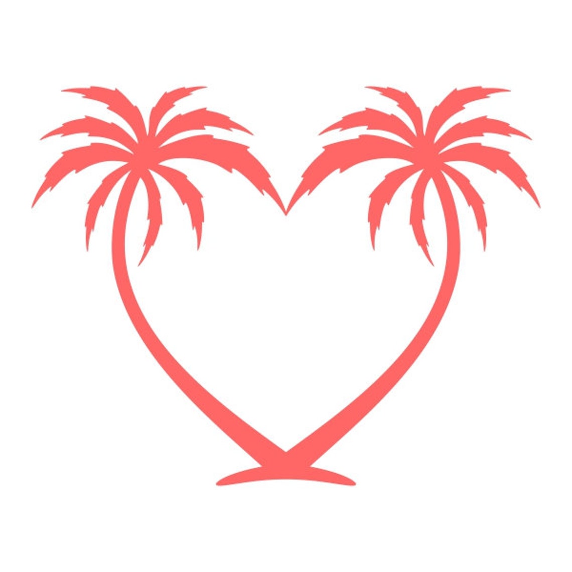 Heart Palm Tree Cuttable Design PNG DXF SVG & Eps File for Etsy