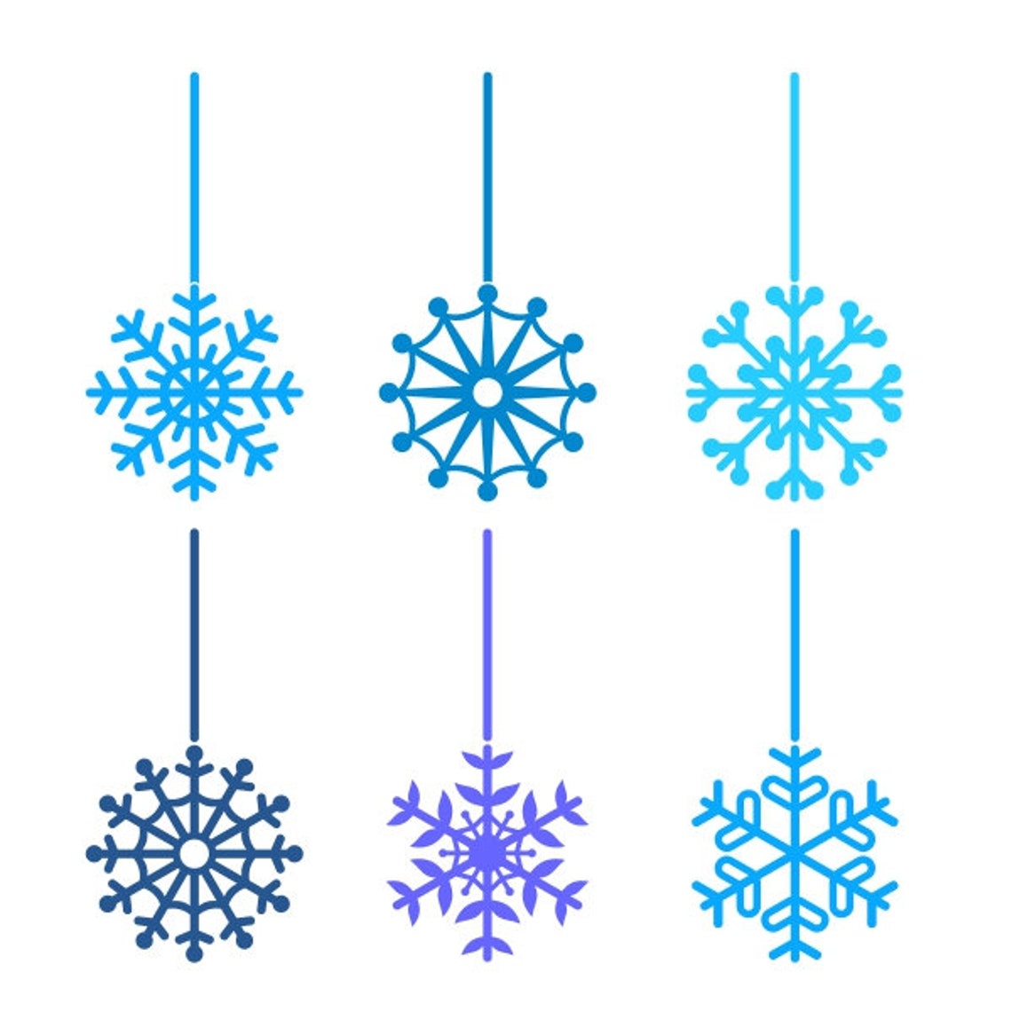Winter Snowflake String Cuttable Design PNG DXF SVG & Eps File Etsy