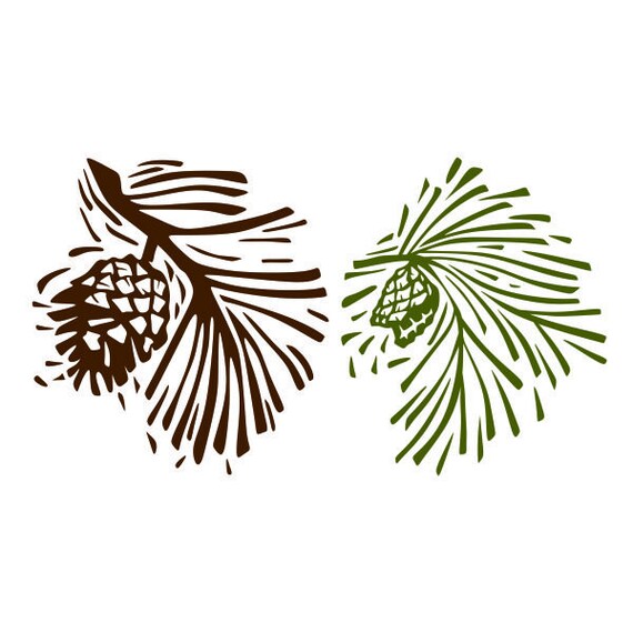 Pine Branch Cuttable Design PNG DXF SVG & eps File for | Etsy