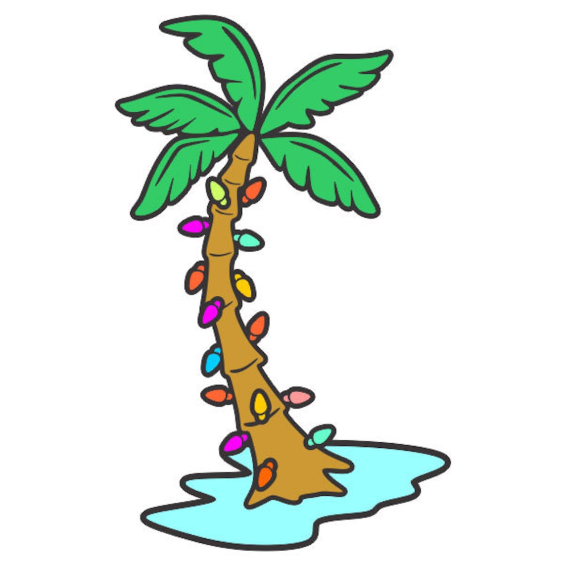 Tropical Christmas Palm Tree Cuttable Design PNG DXF SVG & Eps Etsy