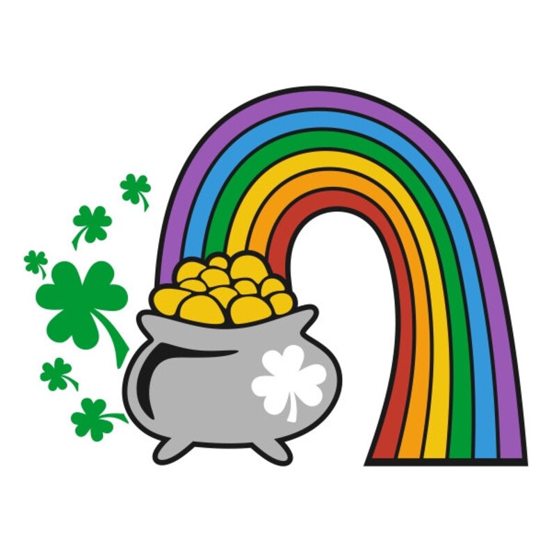 Rainbow Pot of Gold Cuttable Design PNG DXF SVG & Eps File for - Etsy