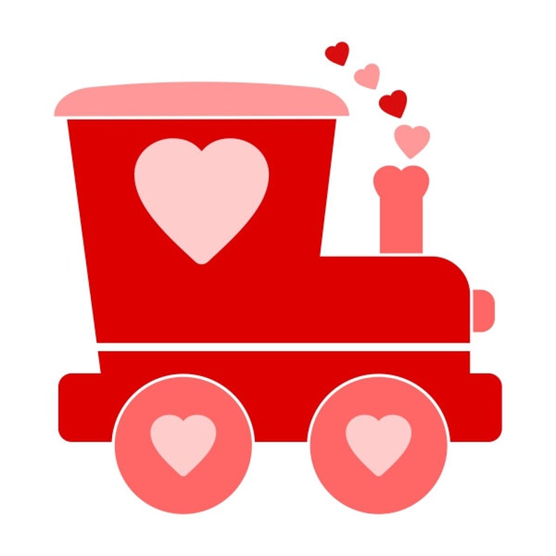 Valentine Train Cuttable Design PNG DXF SVG & Eps File for | Etsy