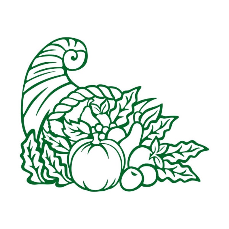 Cornucopia Cuttable Design PNG DXF SVG & eps File Silhouette | Etsy