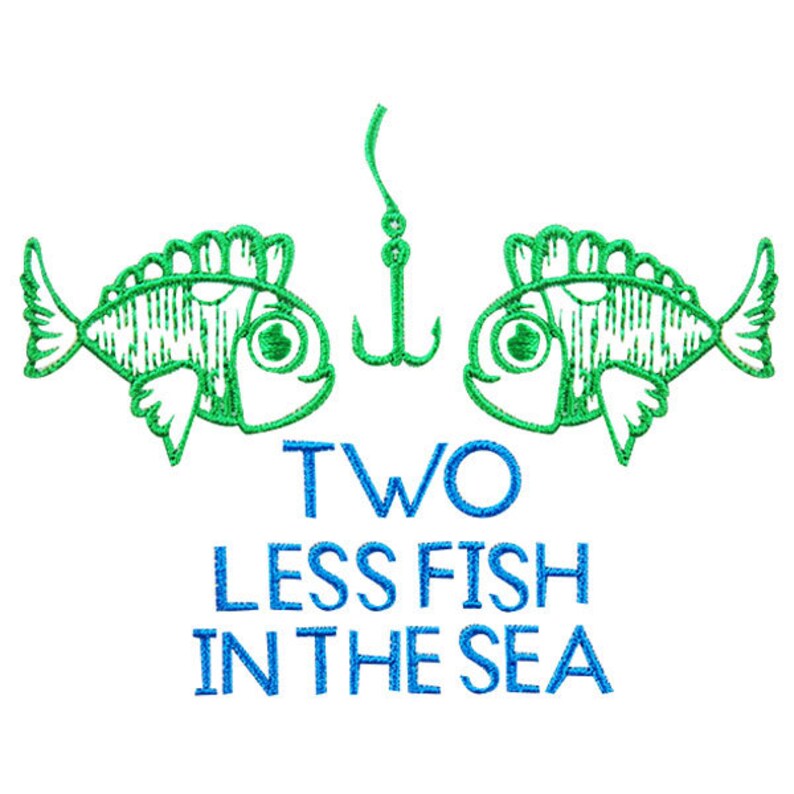 Instant Download PES DST Fish Wedding Embroidery Design