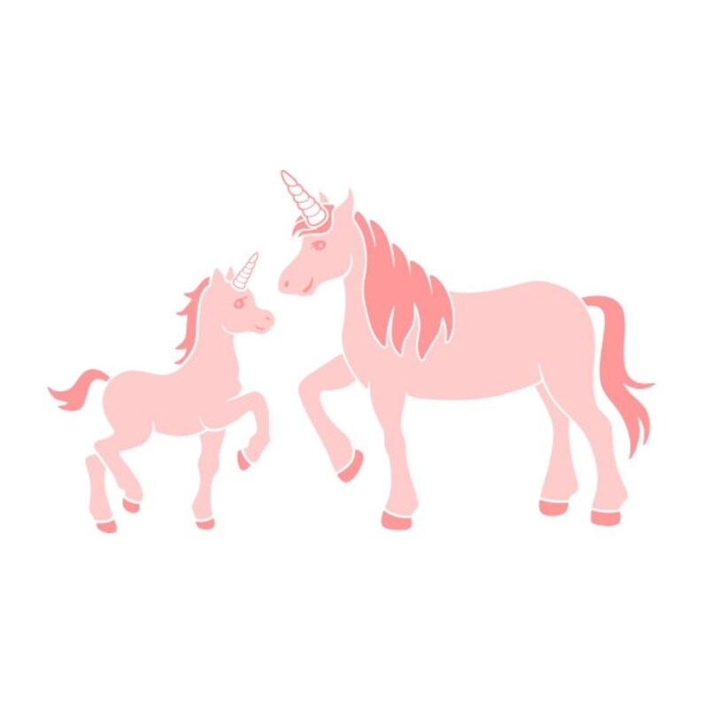 Download Unicorn Mother and Baby Cuttable Design PNG DXF SVG & eps ...