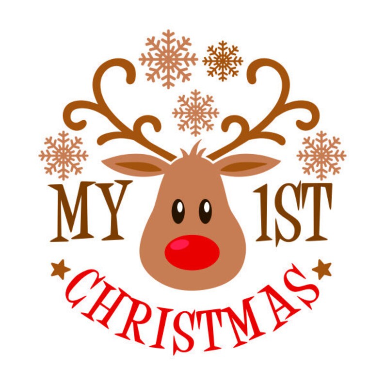 Download My First Christmas Reindeer Cuttable Design PNG DXF SVG ...