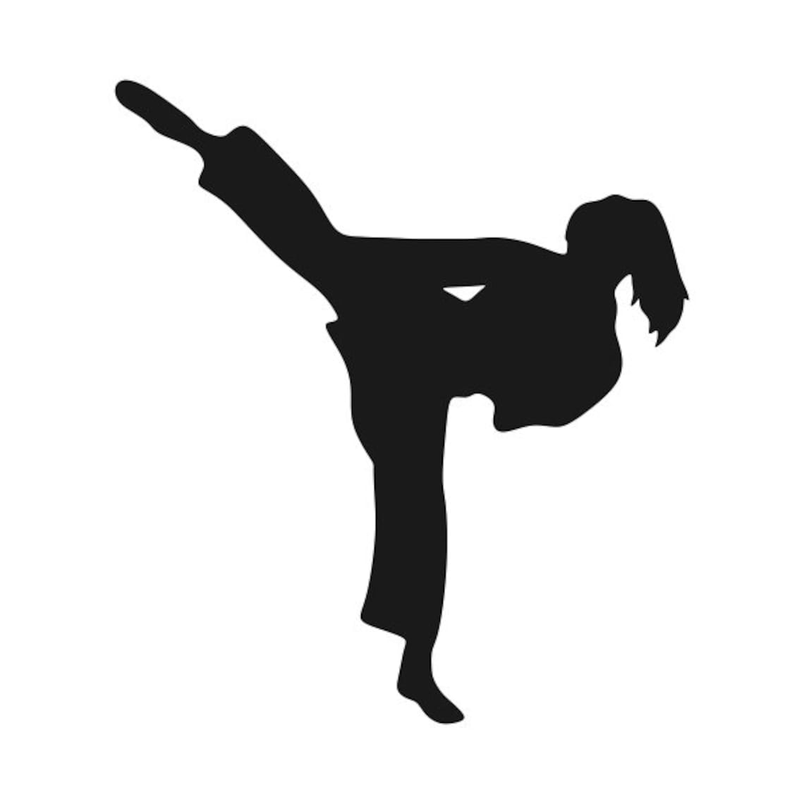 Karate Girl Silhouette Cuttable Design PNG DXF SVG & Eps File Etsy Sweden