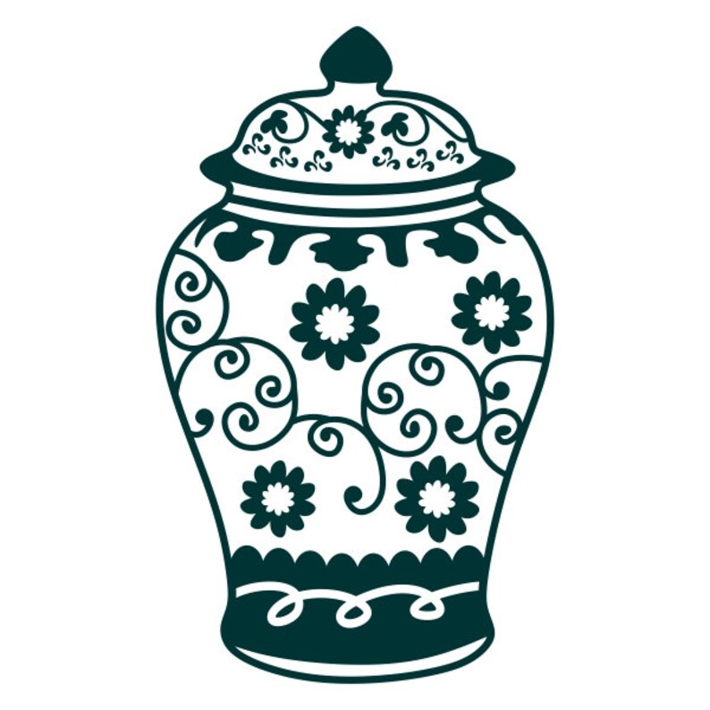 Beautiful Ginger Jar Pack Cuttable Design PNG DXF SVG & Eps Etsy