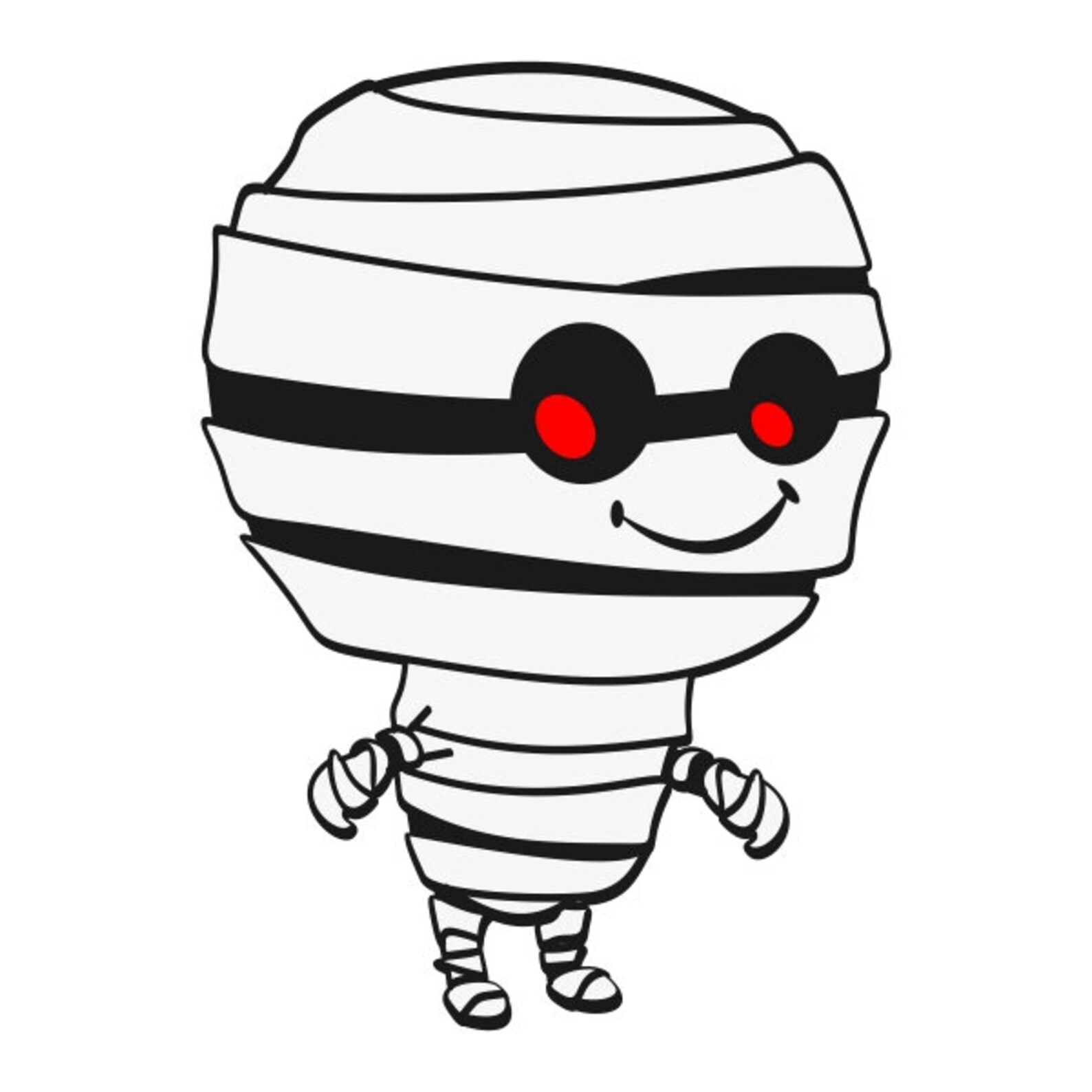 Cute Halloween Mummy Cuttable Design PNG DXF SVG & Eps File - Etsy