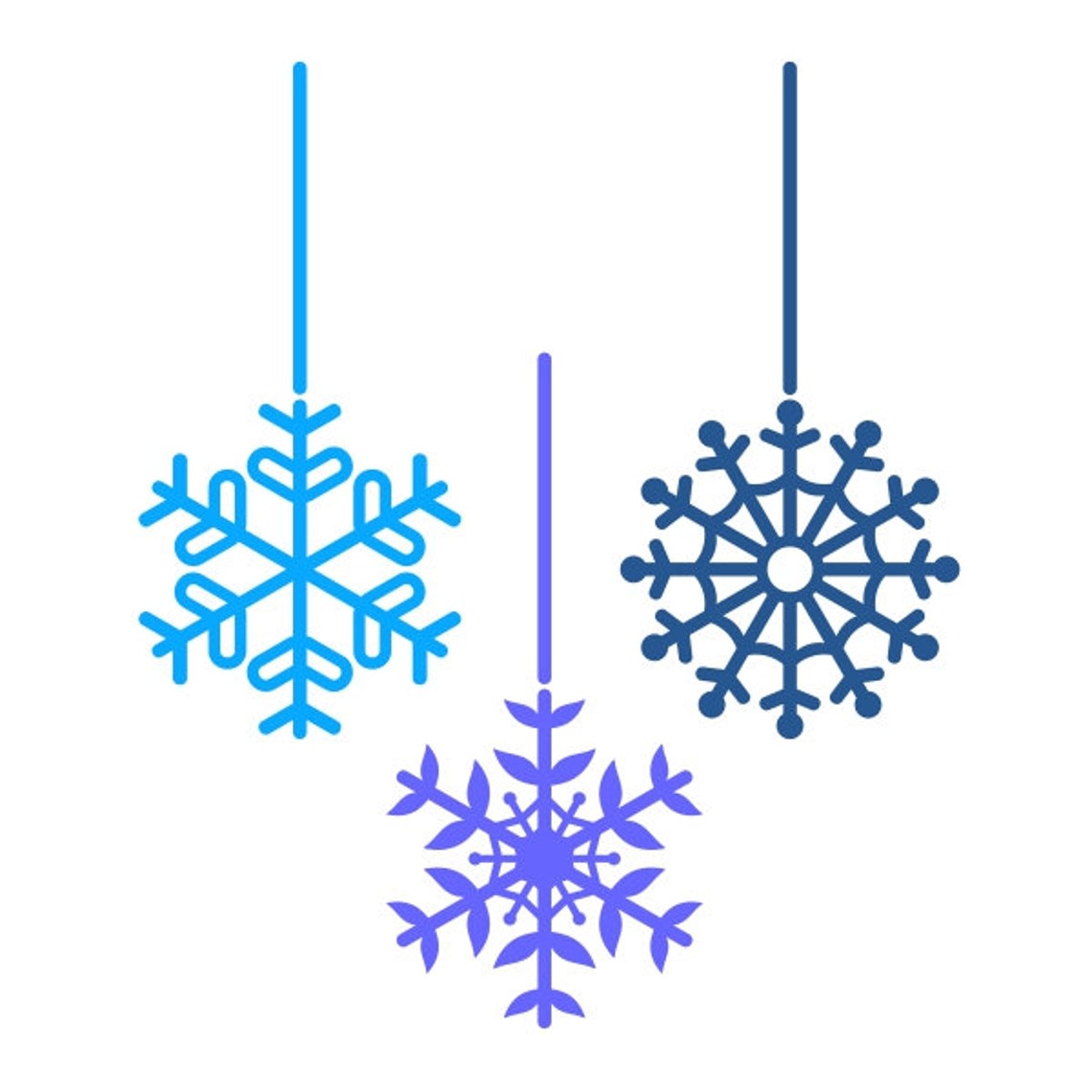 Winter Snowflake String Cuttable Design PNG DXF SVG & Eps File Etsy