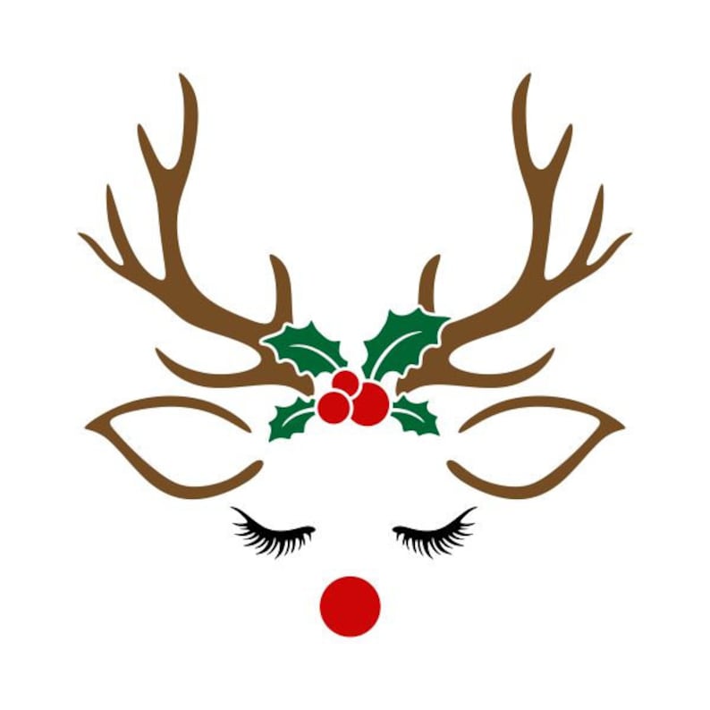 Santa Hat Holly Reindeer Cuttable Design PNG DXF SVG & Eps - Etsy