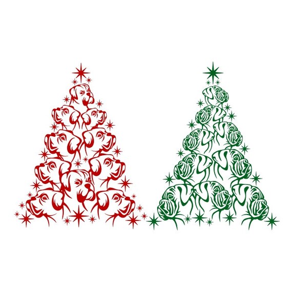 Boxer Dog Christmas Tree Dogs Cuttable Design Png Dxf Svg Etsy