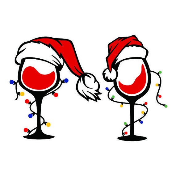 Christmas Wine Glass Cuttable Design PNG DXF SVG & Eps File Etsy