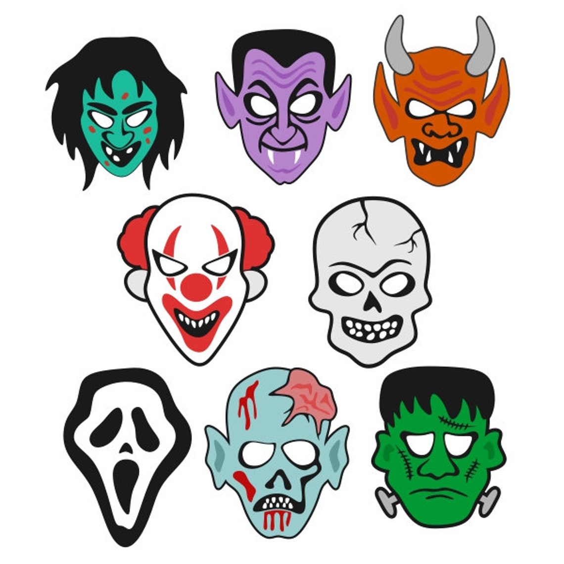 Halloween Mask Cuttable Design PNG DXF SVG & Eps File | Etsy