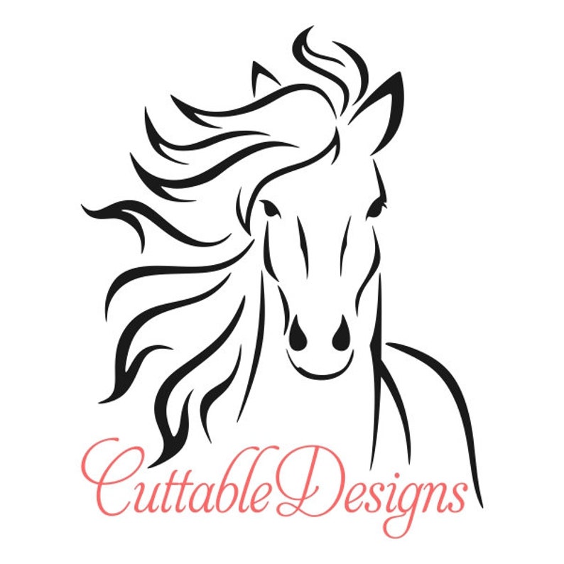 Horse Stallion Lined Art Cuttable Design PNG DXF SVG & Eps | Etsy