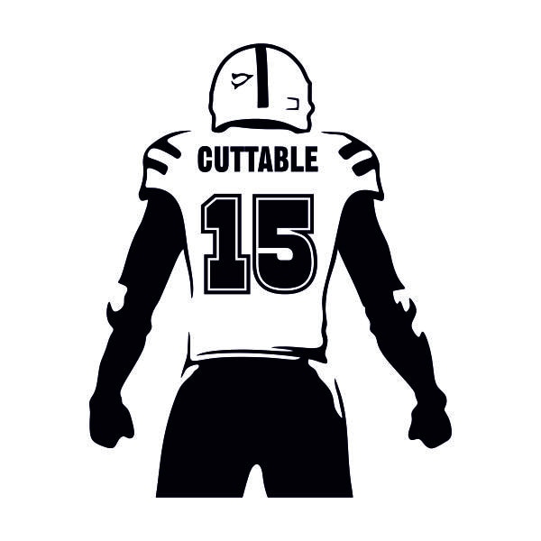 Football Player Svg File For Cricut Football Silhouette Vector Etsy