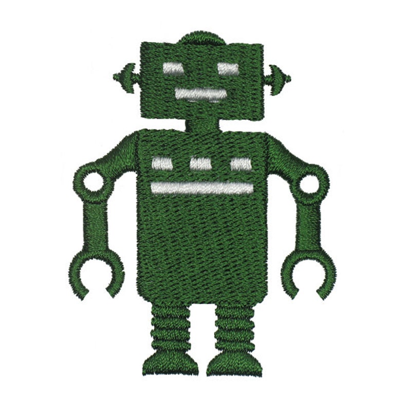 Robot Embroidery Design Instant Download PES DST Etsy