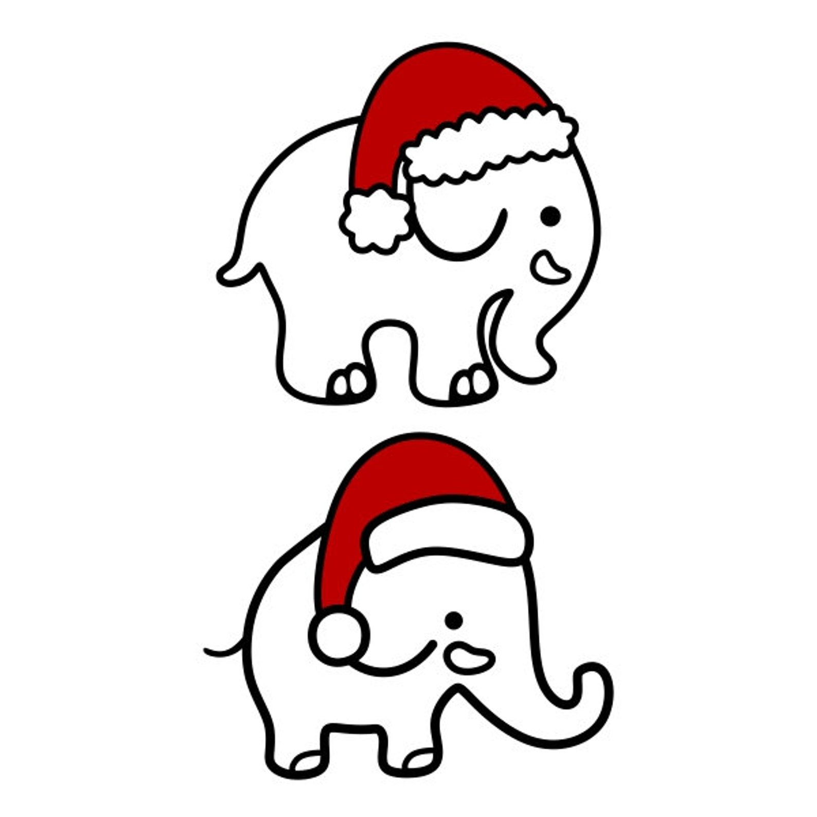 Elephant Christmas Cuttable Design PNG DXF SVG &amp; Eps File for | Etsy