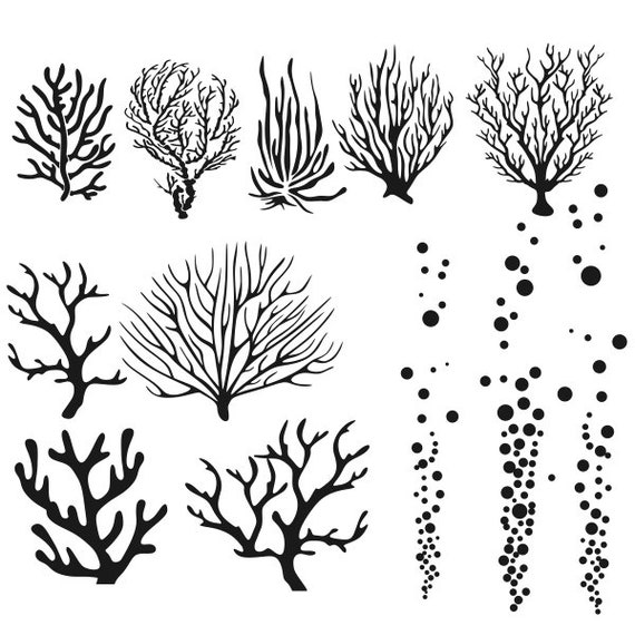 Download Coral Ocean Cuttable Design Png Dxf Svg Eps File For Etsy