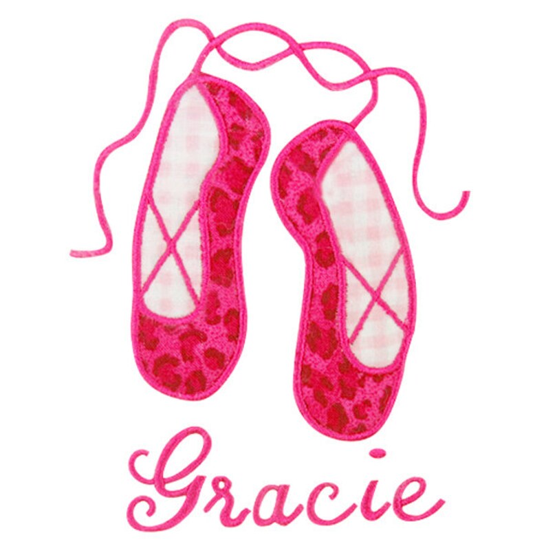 Ballet Dance Shoes Applique Embroidery Design Instant Etsy