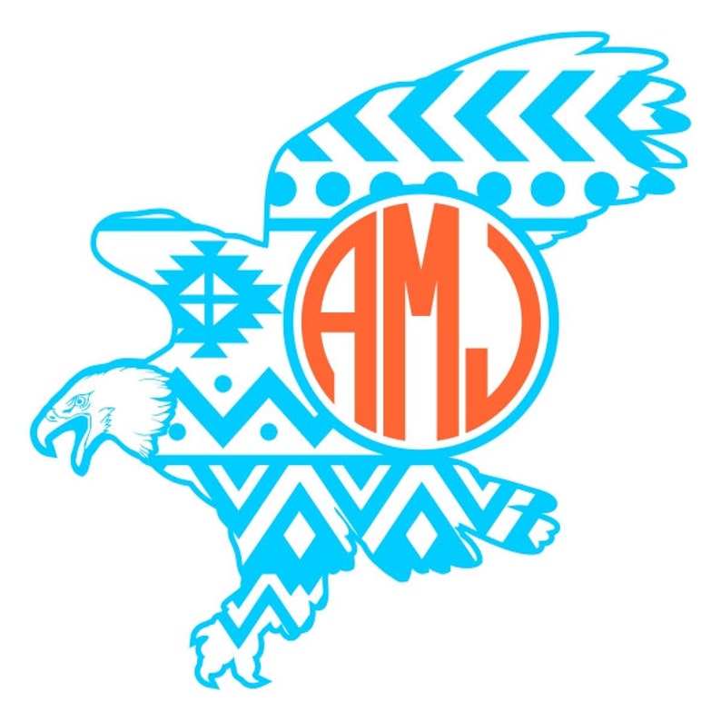 Download Aztec Eagle Monogram Frame Cuttable Design PNG DXF SVG & eps | Etsy