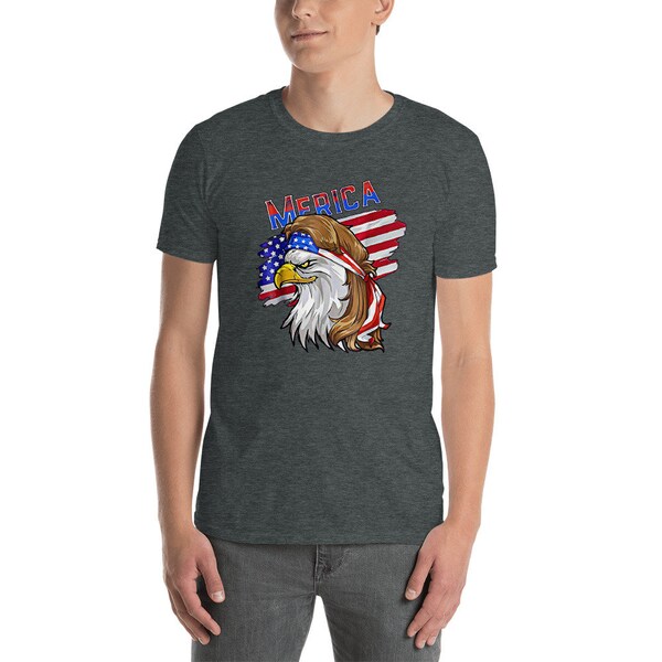 Merica Eagle Mullet Pride Short-Sleeve Unisex T-Shirt