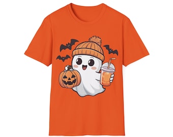 Niedliches Halloween Ghost Shirt - Damen Komfort Farben Spooky Season Tee