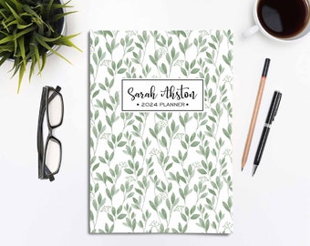 2024 Planner Weekly & Monthly | Personalized Planner | Floral Pattern Gift