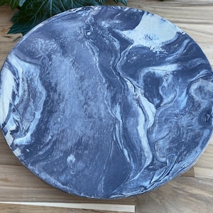 Large pottery platter, marbled black & white Clay. Earthy Natural and Bare