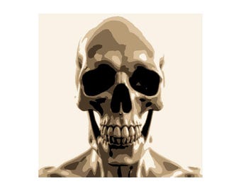6 Layer Skeleton Bust art airbrush Stencil set template