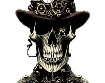 6 Layer Steampunk Skeleton art airbrush Stencil set template