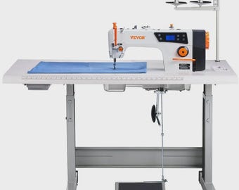 Industrial Sewing Machine, Upgraded 550W Servo Motor with Table Stand, 5000s.p.m Heavy Duty