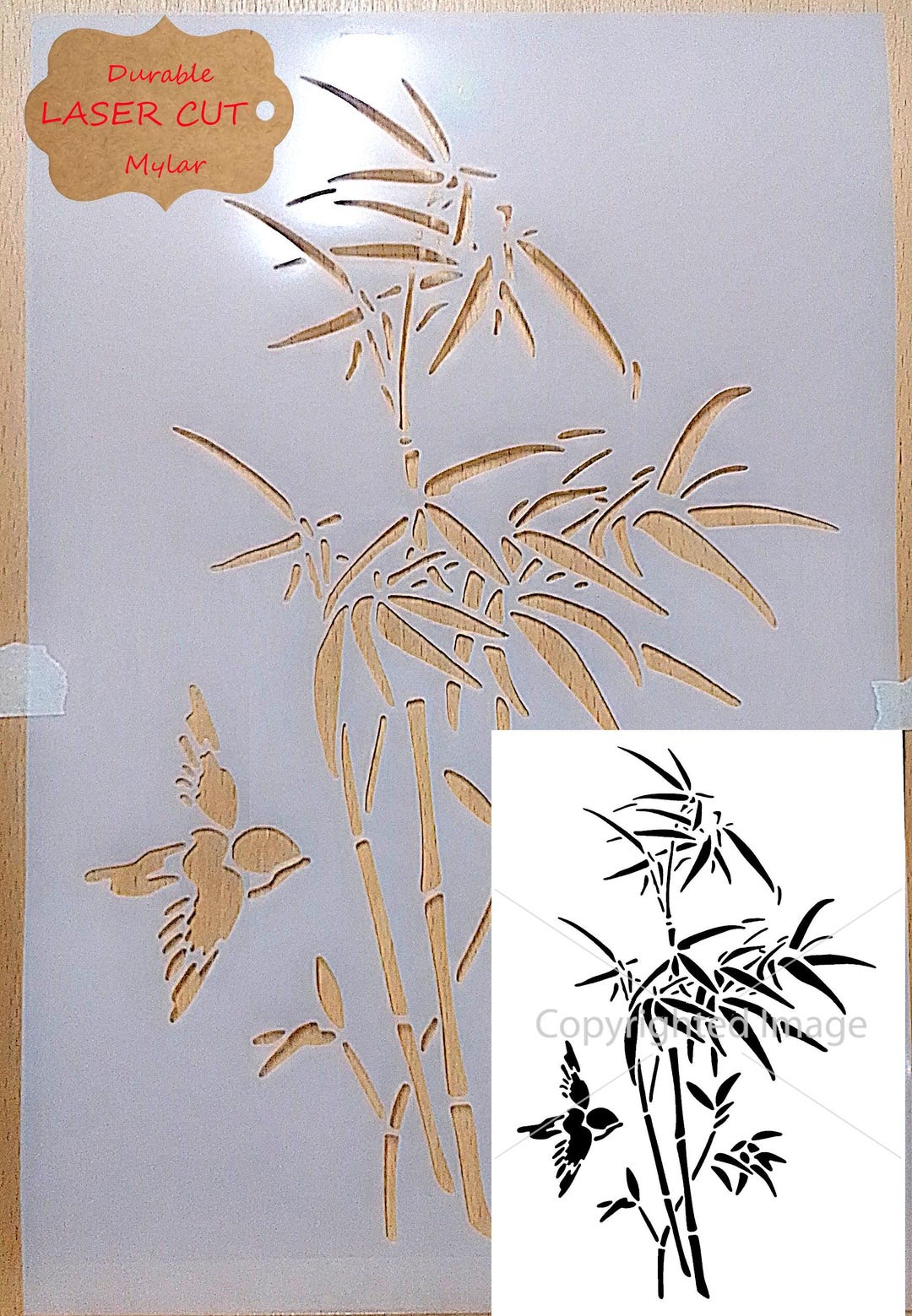Bamboo Leaves Stencil Airbrush Stencil Artist Bamboo Template Mylar Ships Worldwide. - Etsy
