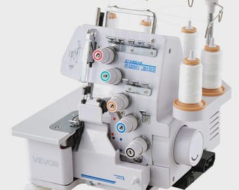 Serger Overlock Sewing Machine, 1250 Stitches Per Minute, 2-3-5 Thread Capability, with LED Light and Strong Suction Feet