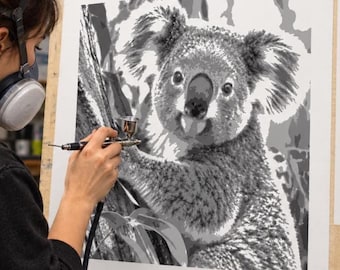 6 Layer Koala art airbrush Stencil set template