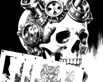 6 Layer Stencil set Steampunk Skeleton template Ships worldwide