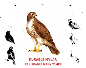 6 Layer Hawk art airbrush Stencil set template