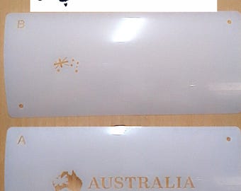 Australia 2 layer Airbrush art stencil available in 7 sizes Mylar ships worldwide.