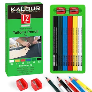 12pcs Tailor's Coloured Pencils set 6 colours dressmaking sewing pencils chalk