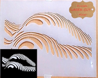 Female Stripes C airbrush art stencil Mylar ships worldwide.