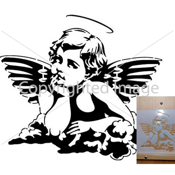 Plantilla de querubín para aerografía, plantilla para artistas, plantilla de querubín de Mylar, envíos a todo el mundo.