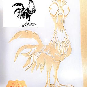 Chicken man Airbrush art stencil Available in 3 sizes Mylar ships worldwide.