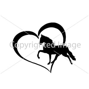 Horse in Heart 2 airbrush stencil 300 micron ships worldwide.