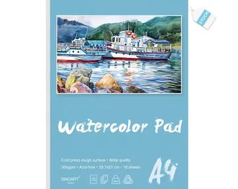 Watercolour paper pad 300gsm A4 29.7cm x 21cm 16 sheets Professional Quality