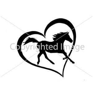 Horse in Heart airbrush stencil 300 micron ships worldwide.