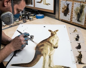 6 Layer Kangaroo art airbrush Stencil set template