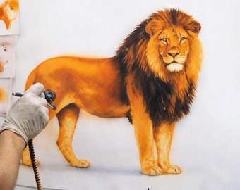 6 Layer Lion art airbrush Stencil set template re useable many times
