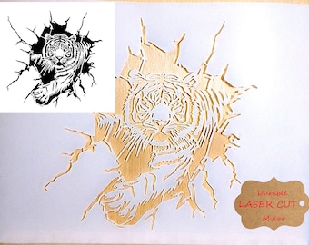 Tiger stencil Airbrush art stencil Artists tiger template Mylar ships worldwide