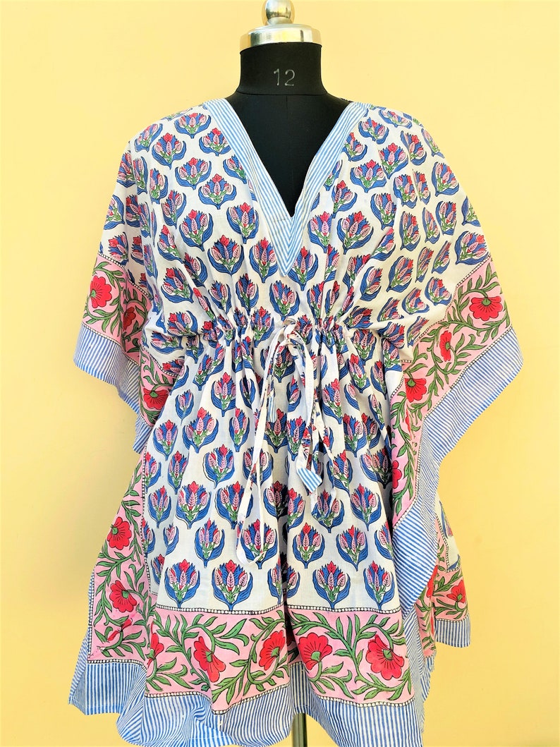 Handmade Cotton Kaftan for Women Beach Cover Ups Nighty Gown Stand Out